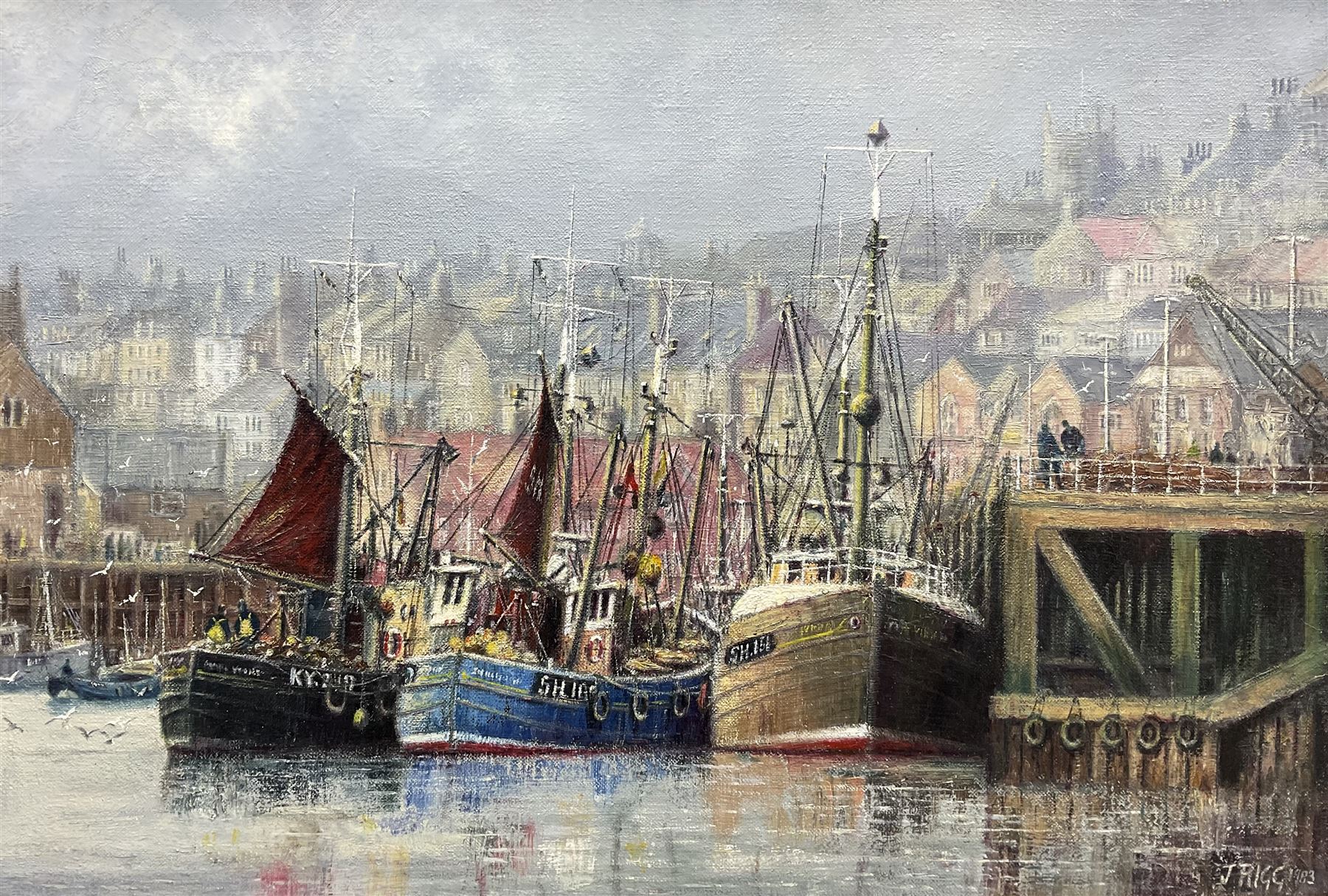 Jack Rigg (British  1927-2023): 'Morning Calm', oil on canvas signed and dated 1983, titled and dated 1984 verso 45cm x 65cm