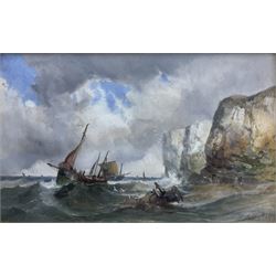Ralph Reuben Stubbs (British 1824-1879): Shipping off the Coast, oil on canvas signed and dated 1858, 25cm x 40cm 
Provenance: from The Bell Hotel, Driffield