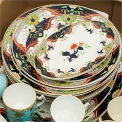 Victorian turquoise ground part tea set, part Doulton Matsumai pattern dinner service and other dinner ware