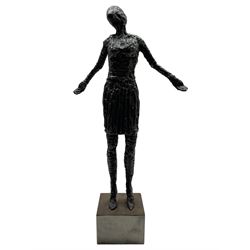 Ray Lonsdale (Northern British 1965-): 'The Ballad of Youths Farewell', steel statuette signed titled and dated 2010 to the base, H37cm including base 
Notes: originally a steel fabricator from Durham, sculpture had always been Ray’s passion, and after winning The People’s Award within the Hanging Jury Competition in Newcastle 2003, he now works as an artist full-time. He is best known for his large-scale public sculptures, such as 'Freddie Gilroy and the Belsen Stragglers' on Scarborough North Bay, 'The Tunney' on Scarborough Pier, 'The Smugglers Apprentice' on Merchants Row, and 'A High Tide in Short Wellies' on the Coble Landing Filey.