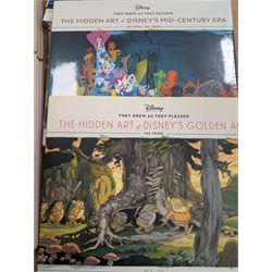 Ten Disney animation books, comprising six volumes of The Hidden Art of Disneys Golden Age - They Drew As They Pleased and four volumes from The Archive Series - Animation, Story, Layout and Design, some still sealed