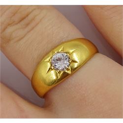 22ct gold single stone set ring, Birmingham 1897