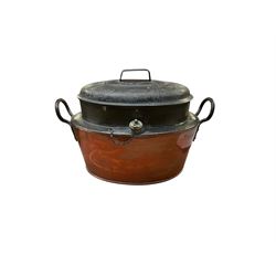 Collection of metal ware, including Wellbank`s boilerette bain marie, brass tray, silver plate etc 