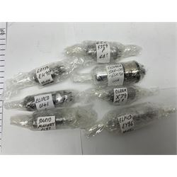 Collection of Osram, Elpico, Sylvania and similar thermionic radio valves/vacuum tubes, including P2, L21, DH77 GK9, U14 and PCLl86, approximately 19 as per list, unboxed