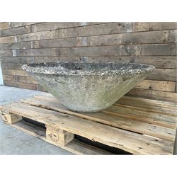 Large mid century tapering concrete planter