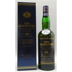  Glenlivet George Smith's Original 1824 Pure Single Malt Scotch Whisky, Aged 18 years only in Oak casks, in 1824 decorated carton, 70cl, 43%vol. 1 bottle. Provenance: Yorkshire Private Collector   