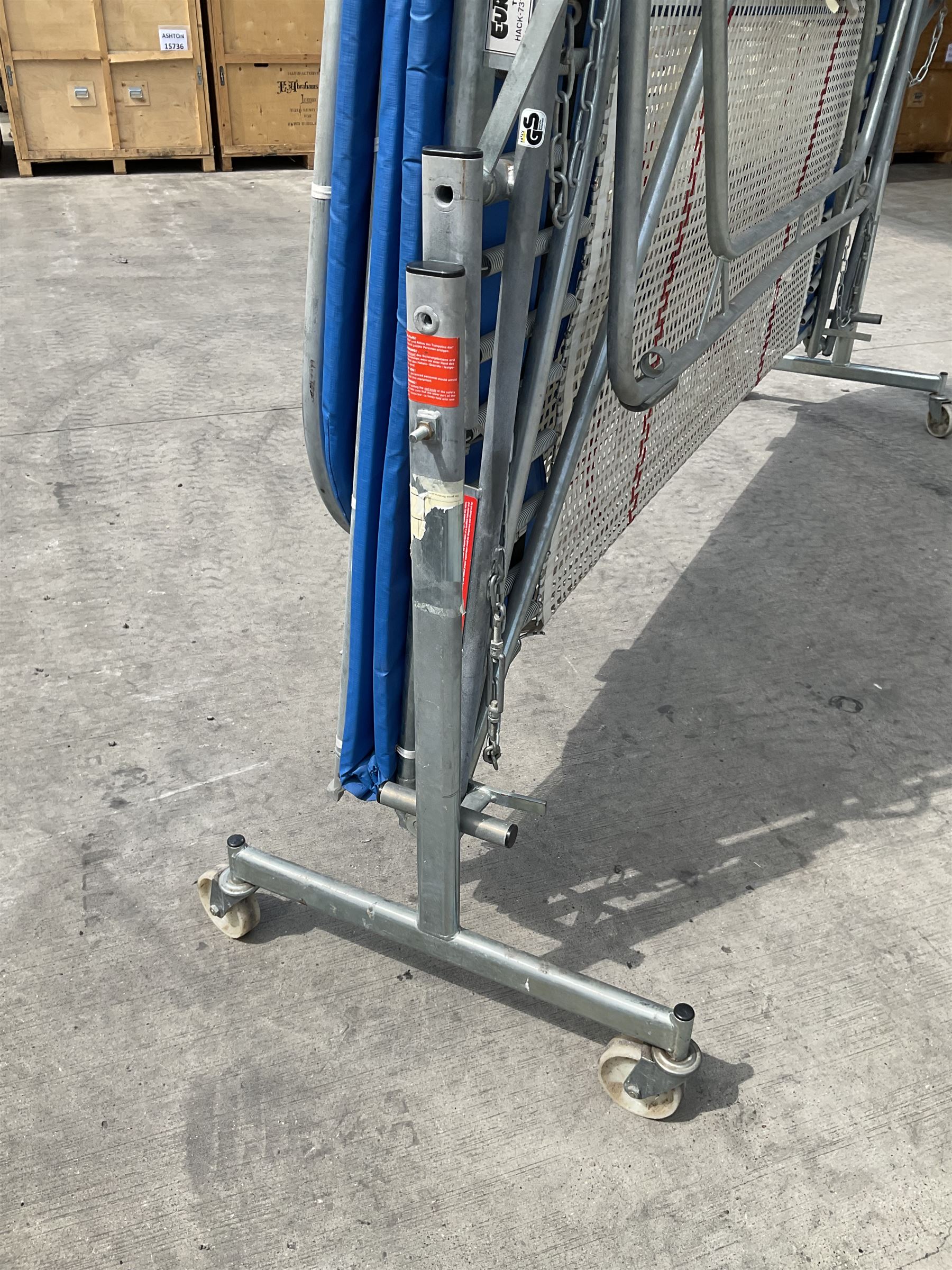 EuroTramp professional folding trampoline, 5m x 3m x 110cm high - THIS LOT IS TO BE COLLECTED BY APPOINTMENT FROM DUGGLEBY STORAGE, GREAT HILL, EASTFIELD, SCARBOROUGH, YO11 3TX