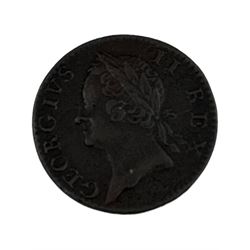 Six 18th century and later Irish coins, including George I 1724 halfpenny, George III 1769 halfpenny, 1805 penny etc