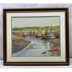 Ron Wagstaff (Northern British 20th Century): 'High and Dry - Norfolk', 'Haystack and Yard - Beamish', 'Newark Fairground' and Farmyard Landscapes, collection of five watercolours signed, variously titled verso max 35cm x 44cm (5)