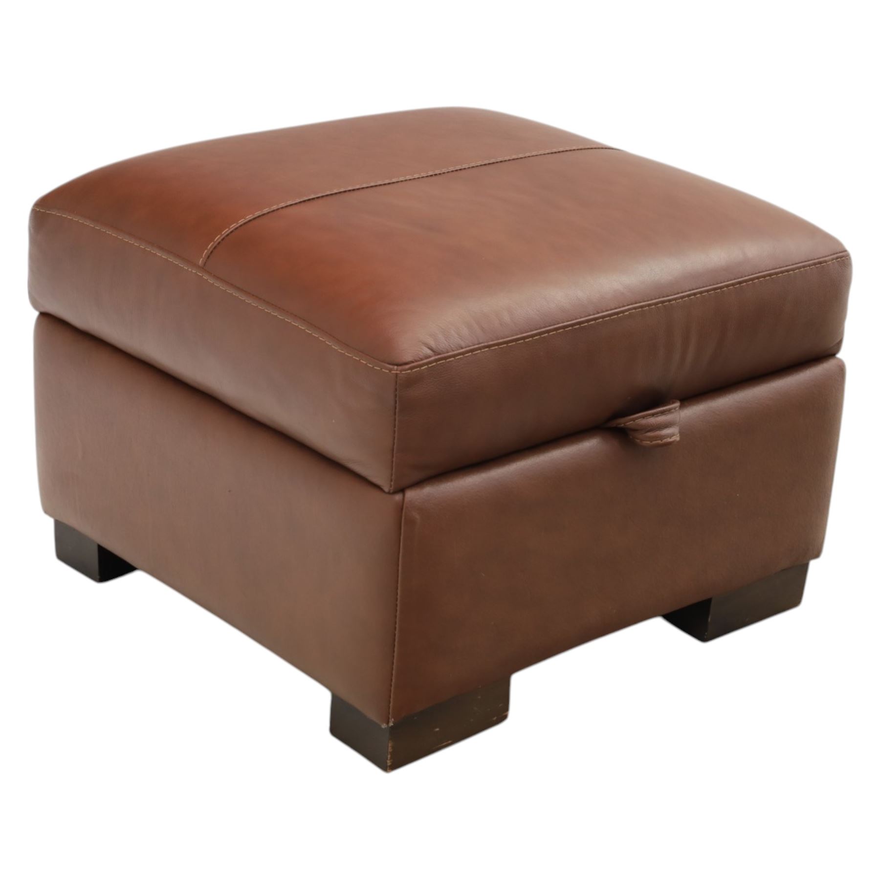 Sofology - grand two cushion three seat sofa, and matching two seater and stool with storage, upholstered in cocoa brown leather
Lengths: 210cm and 165cm