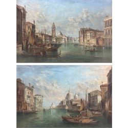 Alfred Pollentine (British 1836-1890): 'The Grand Canal' and 'Santa Maria della Salute' Venice, pair oils on canvas signed, titled verso 40cm x 60cm (2)