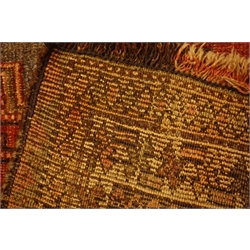  Shiraz multicoloured, rug, triple hooked medallion field with repeating geometric borders, 223cm x 155cm  