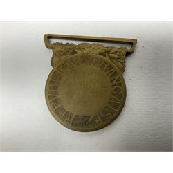 Five WW1 French medals comprising Medaille Militaire Gallantry Award, two Croix de Combattant, Medaille Commemorative Francais 1914-18 and a Patriotic Medal; together with small quantity of Russian badges etc