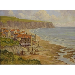  'Scarborough', watercolour signed and dated 2000 by N. Saxton, Robin Hoods Bay, oil on board signed H. Bettison and two other pictures max 30cm x 40cm (4)  