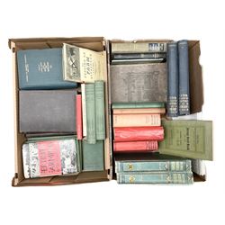 Two volumes of the Concise Household Encyclopedia together with Encyclopedia of Useful Information & Atlas of the World, two volumes of the Cathedrals of England and Wales and various books on farming, in two boxes