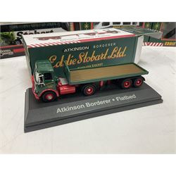 Corgi Eddie Stobart - eighteen promotional and advertising models including heavy haulage vehicles, coach, figures etc; and five others by Saico, Lledo and Atlas Editions; all boxed (23)