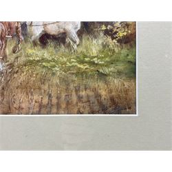 Thomas Ivester Lloyd (British 1832-1942: 'The End of the Furrow', watercolour signed, titled verso 32cm x 23cm 