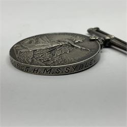 Victoria Queens South Africa medal awarded to W.C. Yates A.B. 200655 H.M.S. Syble