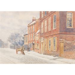 George Moore-Henton (British 1861-1924): 'Houses in the Newarke - Leicester', watercolour ...