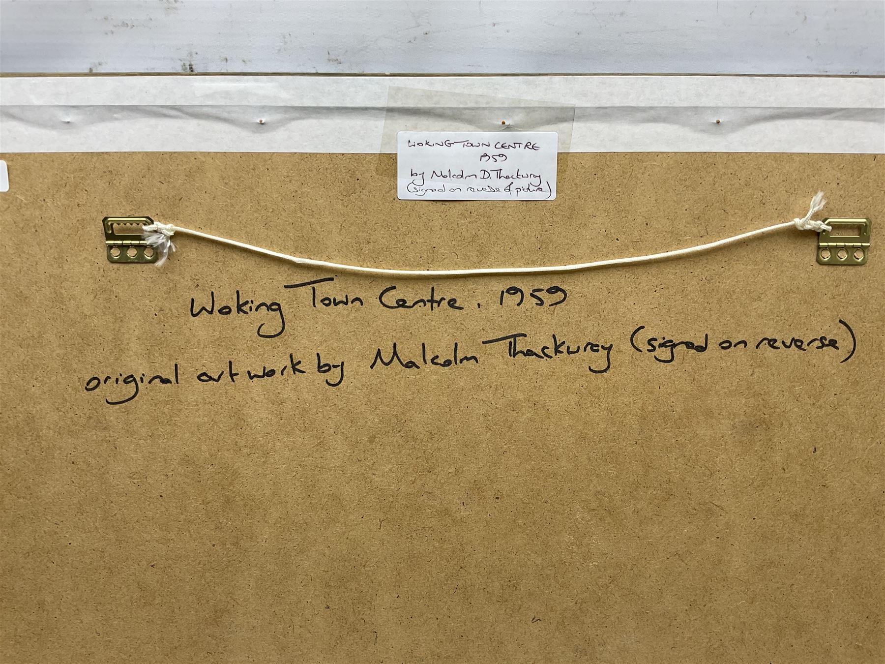 Malcolm David Thackwray (British 1943-2015): 'Woking Town Centre 1959', gouache, signed titled and dated verso 38cm x 56cm