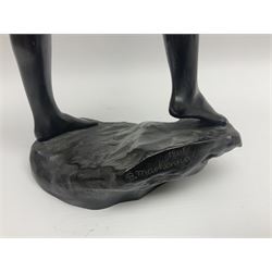 Sir Edgar Bertram MacKennal (Australian 1863-1931), Diana Wounded, bronze with black patina, signed and dated B MacKennal 1905, H37cm