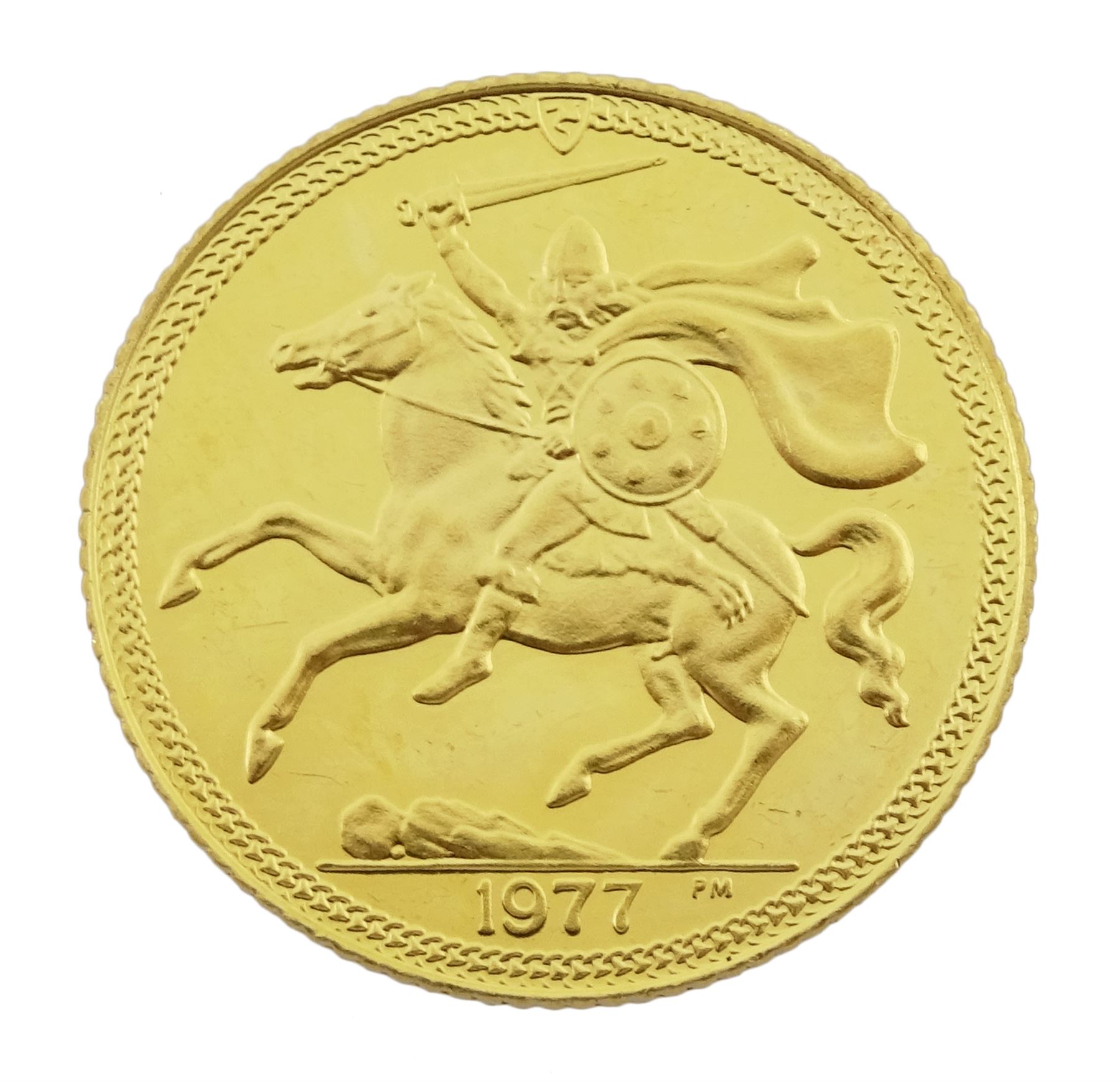 Queen Elizabeth II Isle of Man 1977 gold half sovereign coin