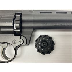 UX Model SA10 CO2 .177 semi-automatic air pistol, serial no.16H56134, L26cm; together with a Crosman Model 357 CO2 .177 revolver style air pistol NVN (2)
