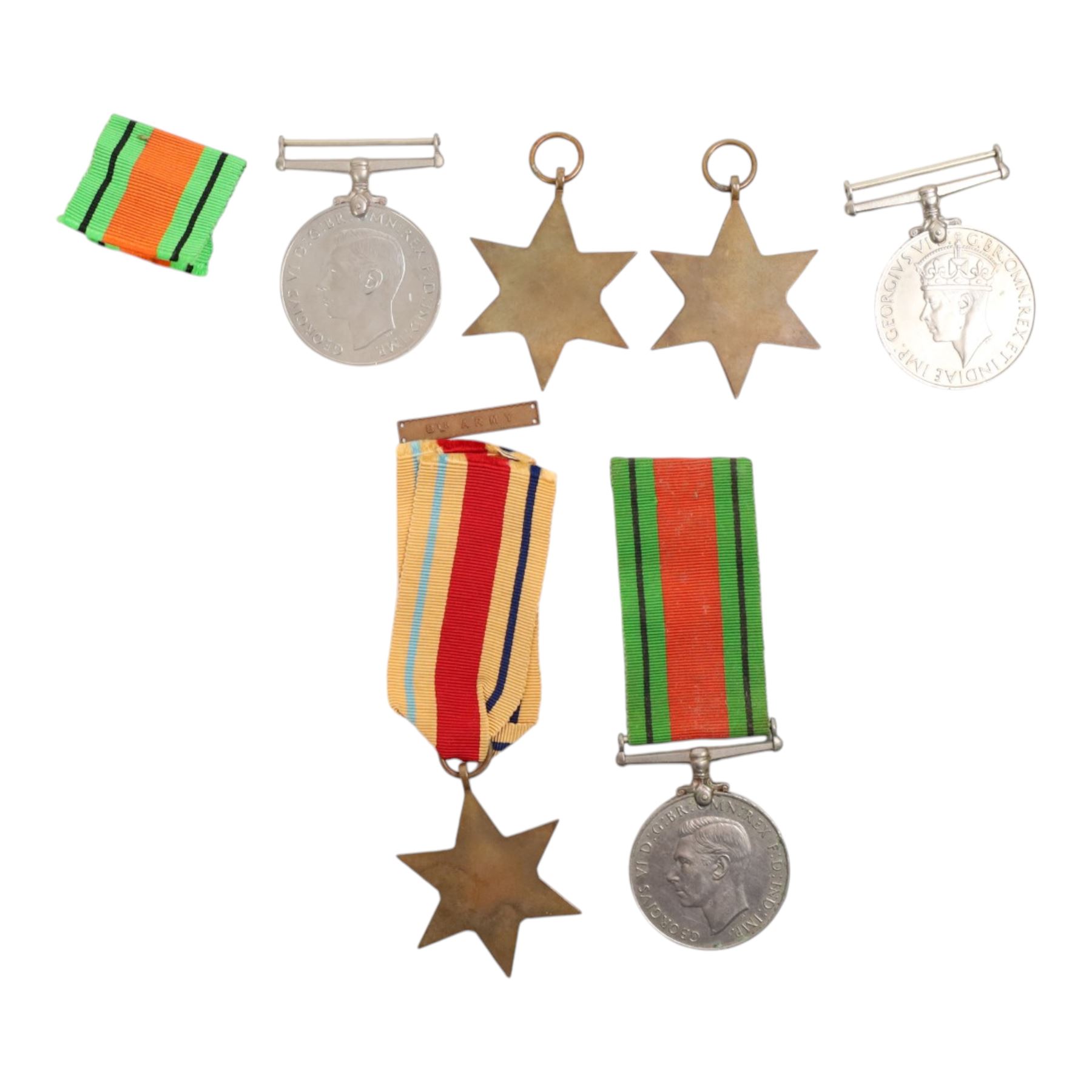 Collection of WWII medals, comprising 1939-45 Star, France and German Star and War medal awarded to N.E Reffell and  two Defence medals and African Star