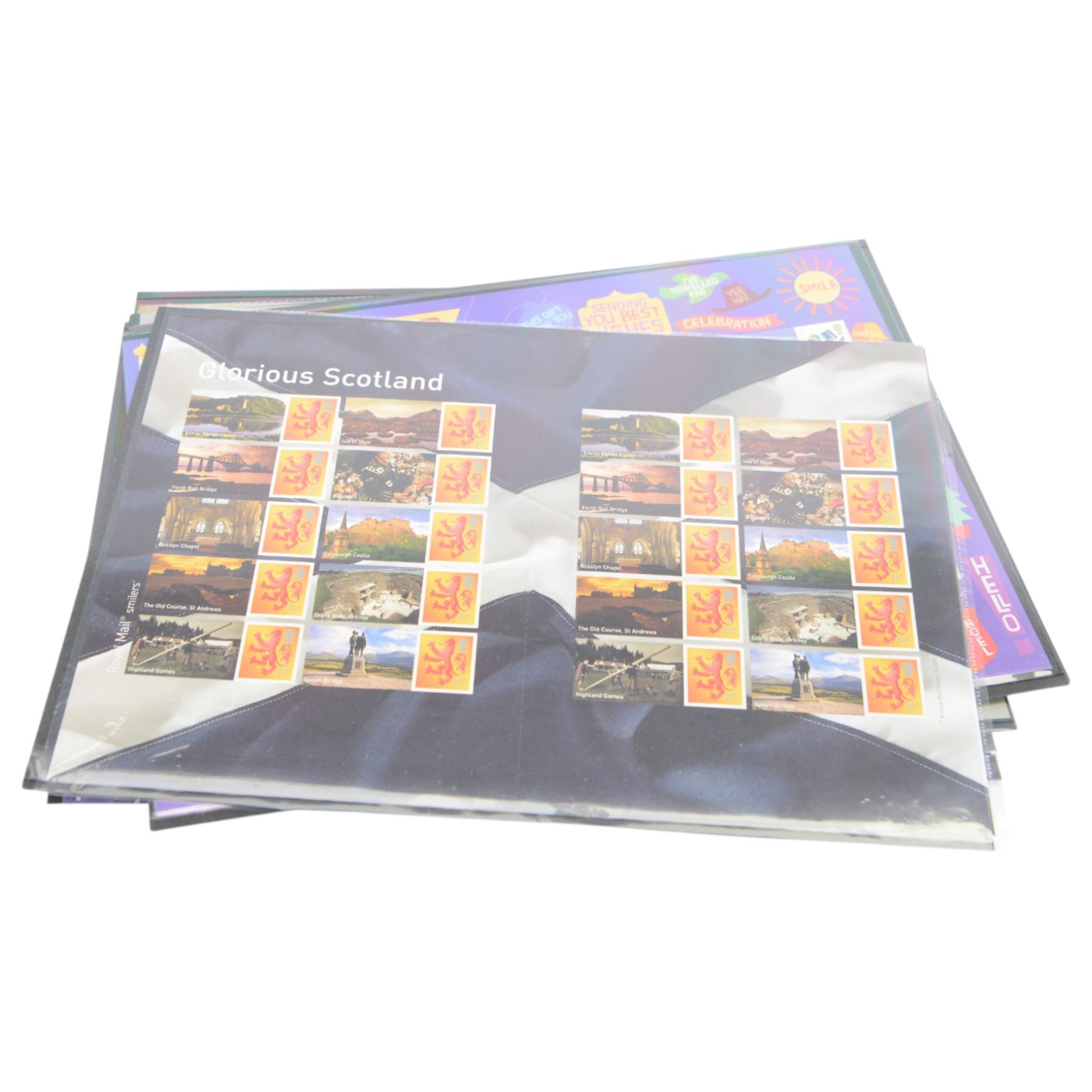 Queen Elizabeth II mint decimal stamps, all in smiler sheets, face value of usable postage approximately 350 GBP