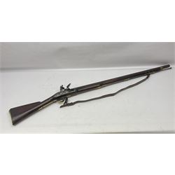 Early 19th century Brown Bess .75cal. flintlock musket, the 96.5cm(38