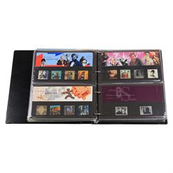 Queen Elizabeth II mint decimal stamps, mostly in presentation packs, housed in six ring binder folders, face value of usable postage approximately 750 GBP