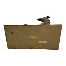 Sally Arnup FRBS, ARCA (1930-2015): Whippet Standing, bronze, signed and numbered VIII/X, upon short rectangular plinth, overall H63cm L49cm W23.5cm 


