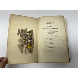 Bertin M. & Breton M.: China Its Costume, Arts, Manufactures etc. 1812 Stockdale London. Four volumes in one. Hand coloured plates. Half leather binding; Doolittle Rev. Justus: Social Life of the Chinese. 1868. Illustrated. Rebound in half morocco with marbled boards; and three other books of eastern interest (5)