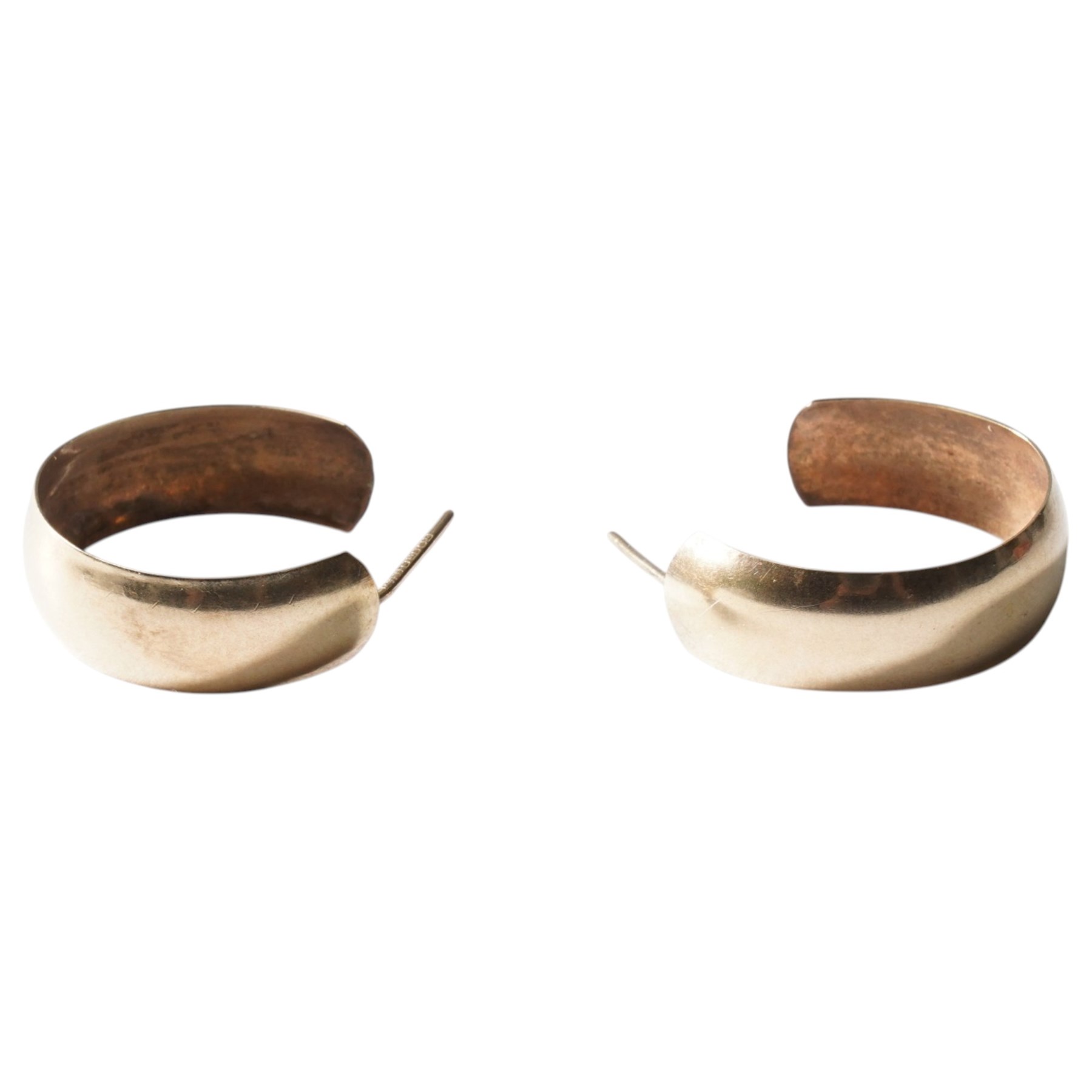 Pair of 9ct gold hoop earrings, hallmarked