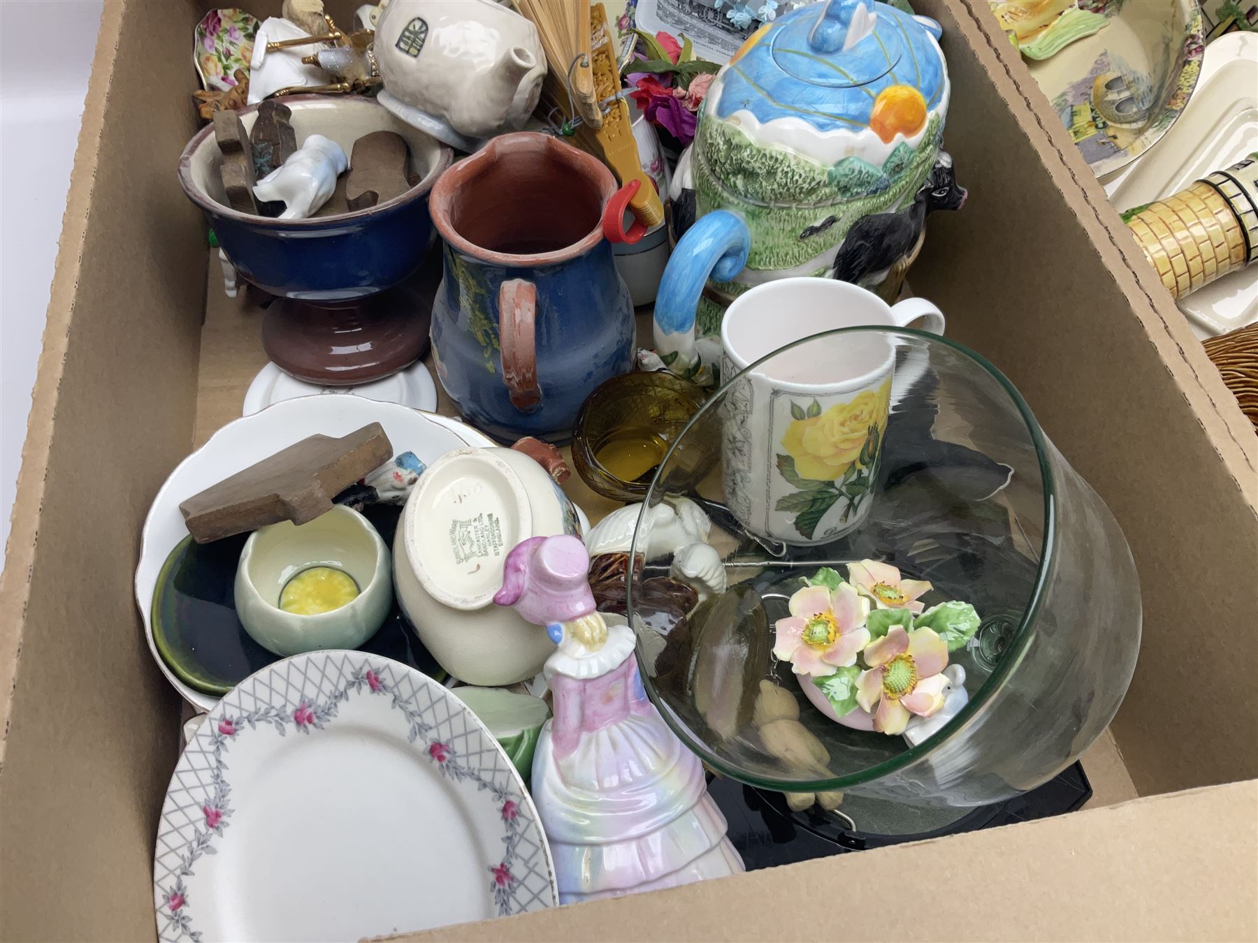 Teacups and saucers, including examples by Royal Worcester, Paragon and Shelley, together with a collection of other ceramics and collectables, in three boxes