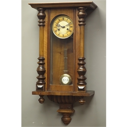  Early 20th century Vienna style wall clock, H80cm  