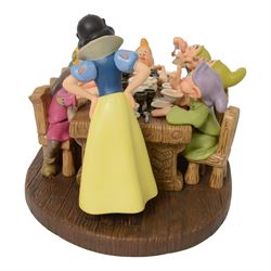 Limited Edition Disney Classics Collection figure group 'Soups On!', Snow White and the Seven Dwarves having dinner at a large table, boxed with certificate of authenticity and presentation video of the scene