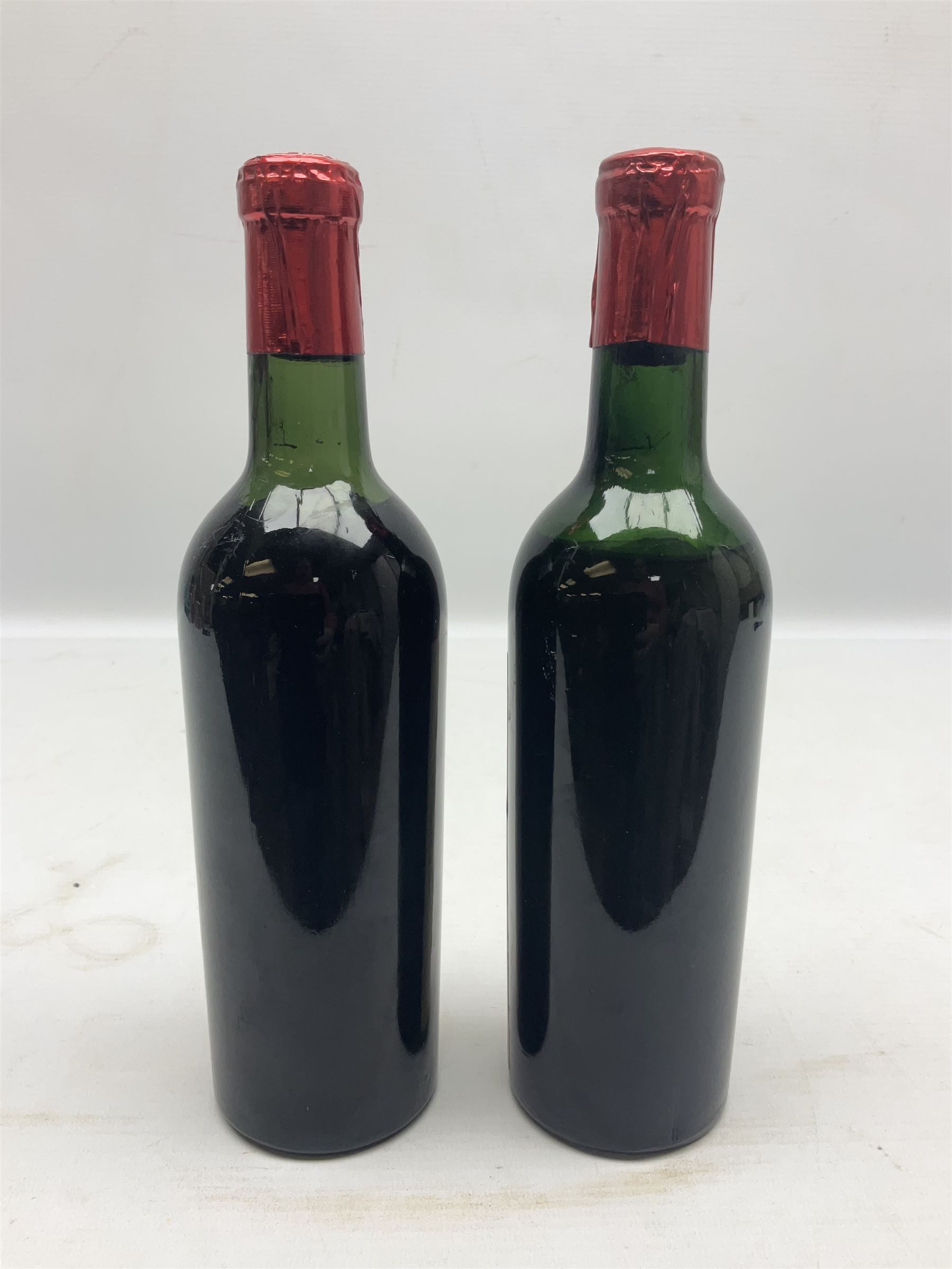 Grand Cru Classe Chateau Kirwan Haut-Medoc 1957 wine, unknown contents and proof, two bottles (2)