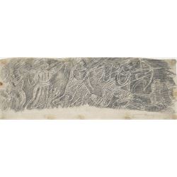 LTP Manjusri (Sri Lankan 1902-1982 - Columbo '43 Group): 'The Battle', pencil rubbing on p...