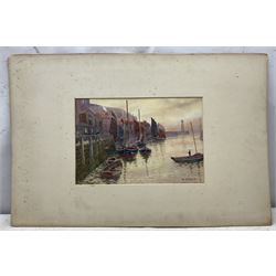 W Tetley (British Early 20th century): Whitby, pair watercolours signed 25cm x 36cm (2) (unframed)