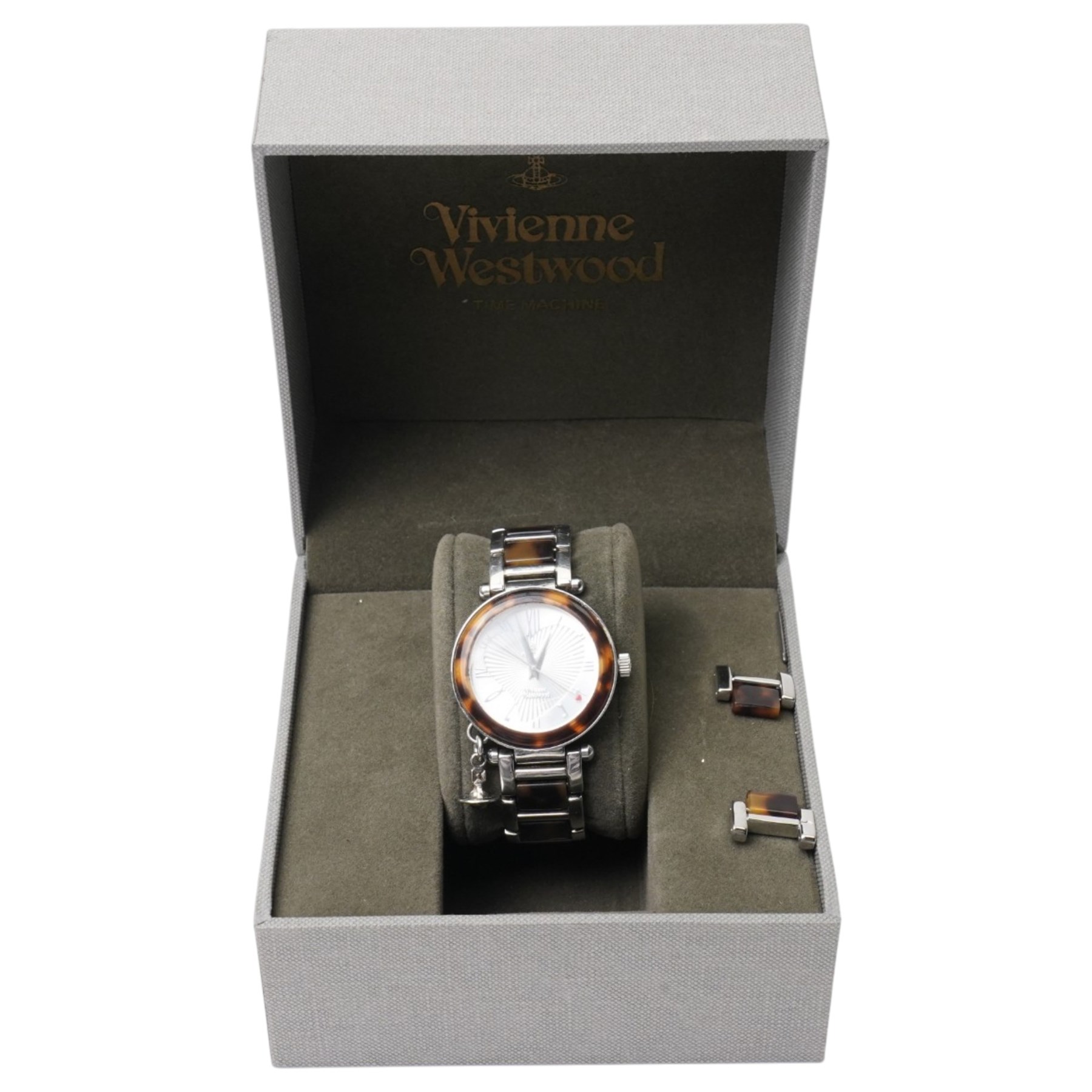 Vivienne Westwood ladies quartz orb wristwatch, on stainless steel strap, boxed