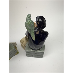 Two Royal Doulton figurines,  The Boatman HN2417, and Shore Leave HN2254, each with green printed mark beneath.
