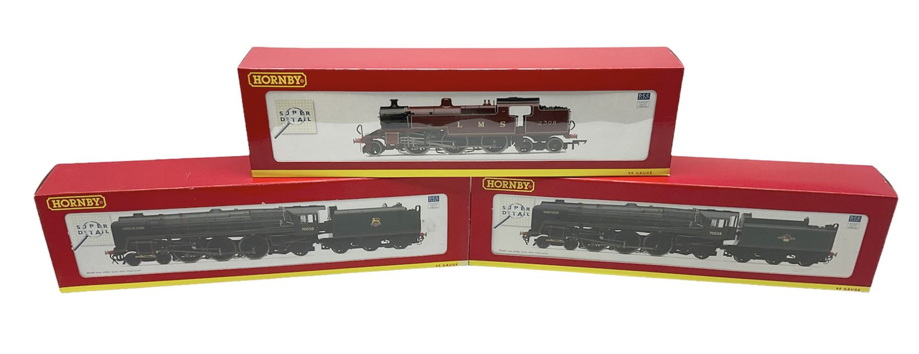 Hornby '00' gauge - Class 4P 2-6-4T locomotive 'LMS Fowler' no. 2308, Britannia Class 4-6-2 locomotive 'Robin Hood' no. 70038 and Britannia Class 4-6-2 locomotive 'Firth of Clyde' no. 70050, all DCC ready (3)