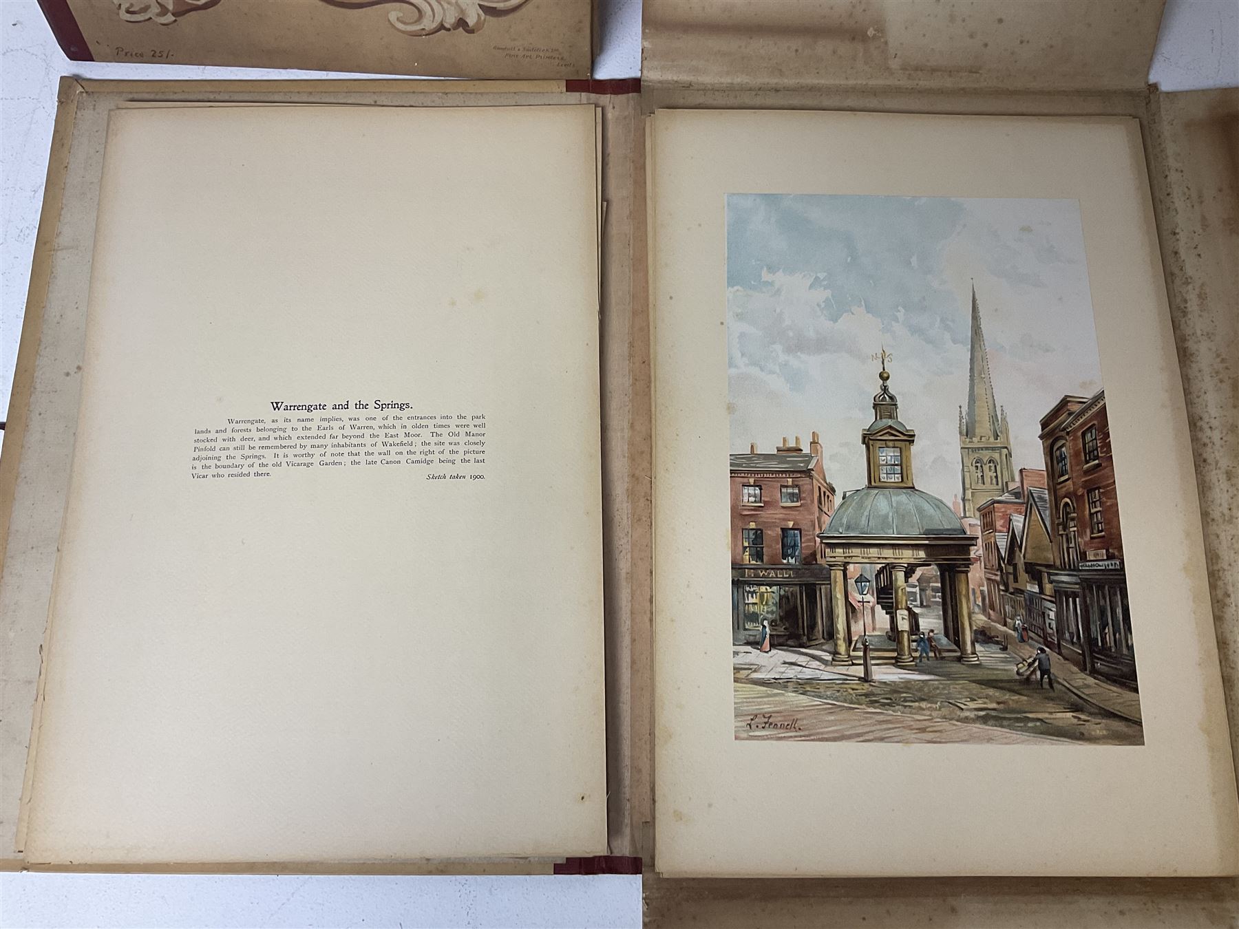 Louisa Fennell: 'Views of Wakefield', two volumes of unbound chromolithographs (2)