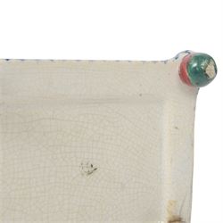 Mexborough Prattware Wesleyan Chapel Money Box, 1848, typically modelled as a chapel with putti to the front corners, on ball feet, inscribed  to the front Emma Sutton Bampton June 18 1848, H17cm, L15cm