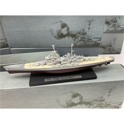 Seventeen Atlas Editions Collections battleships in original boxes, to include HMS Ramillies, Yamato, HMS Repulse, Missouri etc