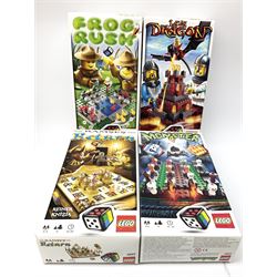 Lego System - 5600 Radio Controlled Car, boxed with instructions; and eight various Lego Games comprising Pirate Plank, Monster 4, Frog Rush, UFO Attacks, Lava Dragon, Ramses Return, Ninjago and Shave A Sheep, all boxed with instructions (9)