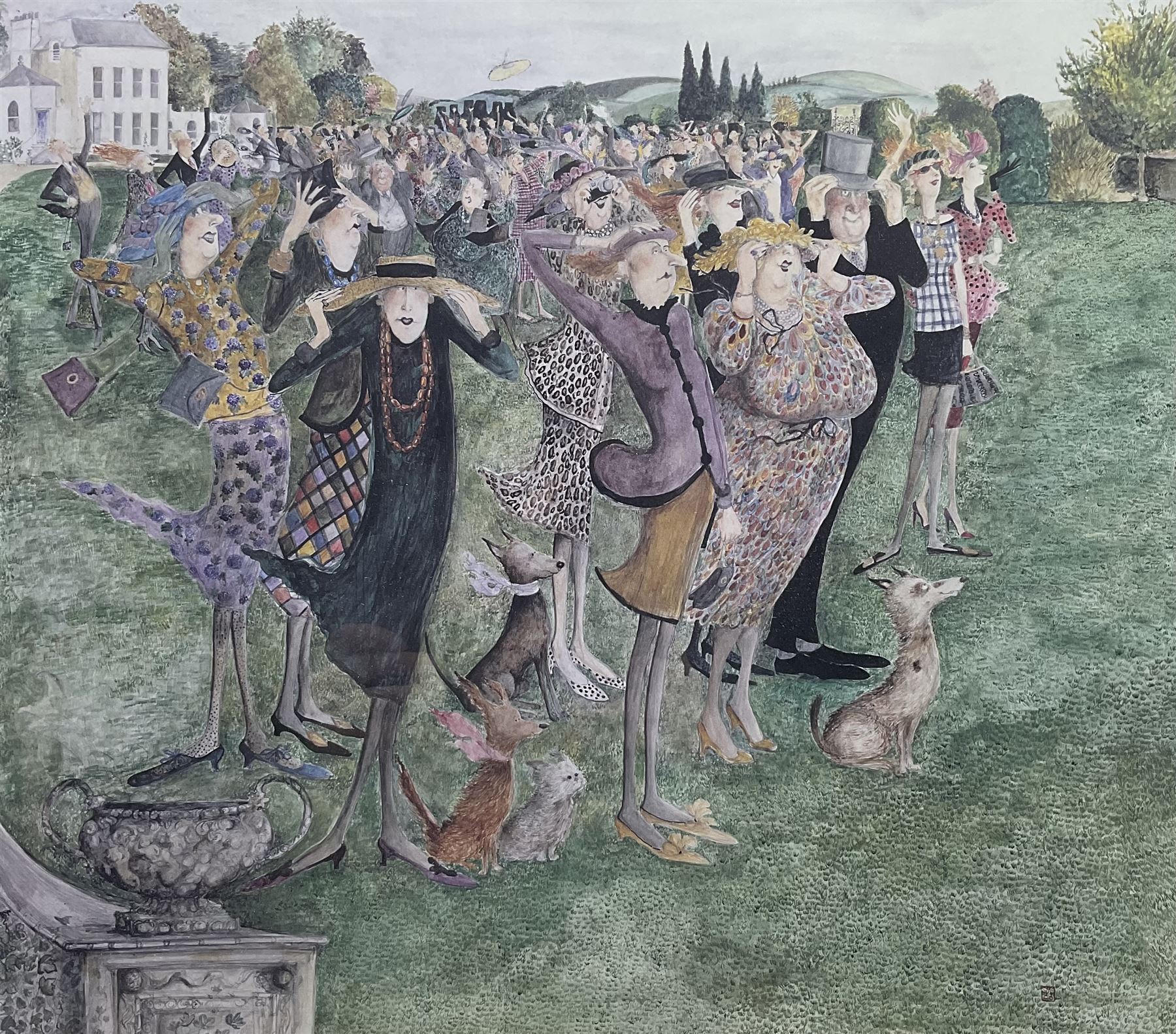 Sue Macartney-Snape (Tanzanian 1957- ): 'Going Away by Helicopter', limited edition print signed and numbered 271/600 in pencil 41cm x 44cm