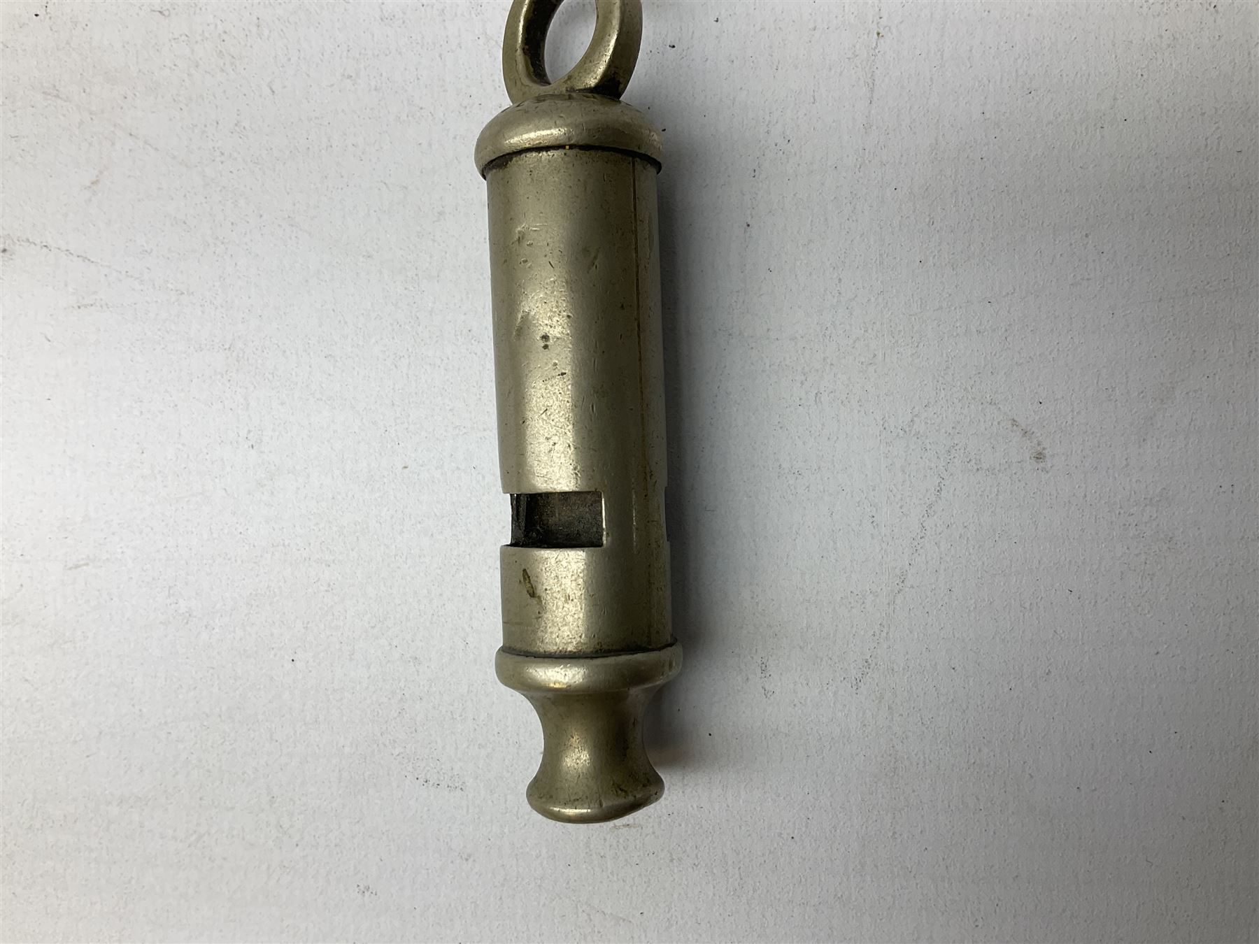 Three J Hudson & Co Birmingham military whistles, dated 1915, 1916, 1923