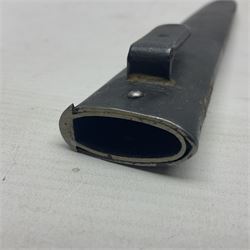 Austrian Model 1895 Carbine knife bayonet with 24.5cm fullered steel blade; various marks to the ricasso including F.G. GY.; cross-piece marked No.7843; in steel scabbard L37cm overall